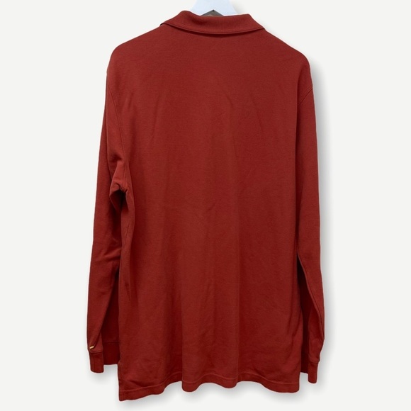 JOS A Bank men's rust red long sleeve polo large - Picture 3 of 3